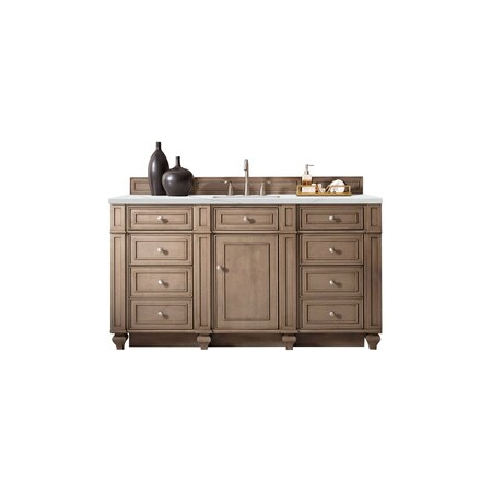 James Martin Vanities Bristol 60in Single Vanity, Whitewashed Walnut w/ 3 CM Ethereal Noctis Quartz Top 157-V60S-WW-3ENC
